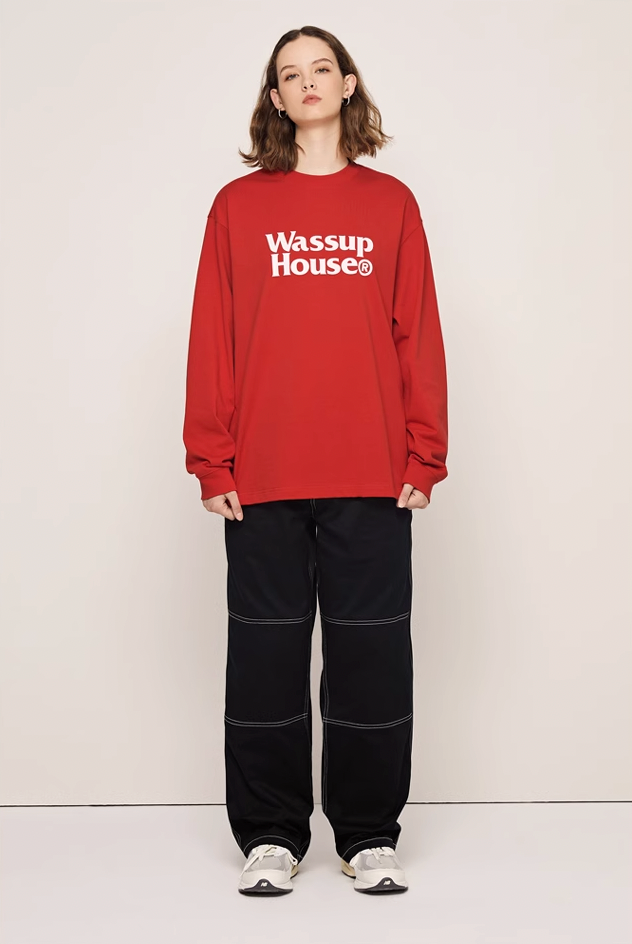 Wassup House Double Line Logo Long Sleeved Tee