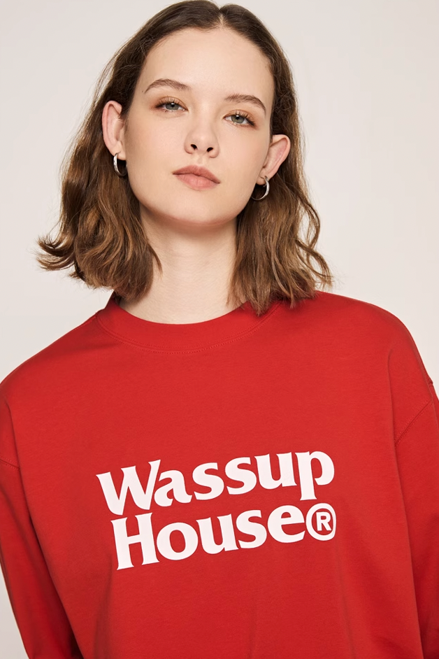 Wassup House Double Line Logo Long Sleeved Tee