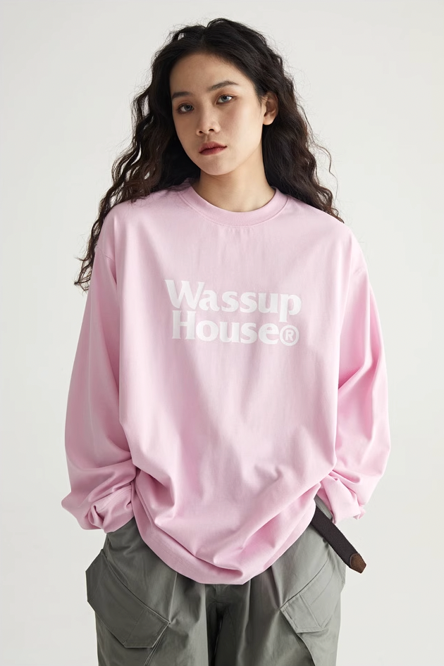Wassup House Double Line Logo Long Sleeved Tee