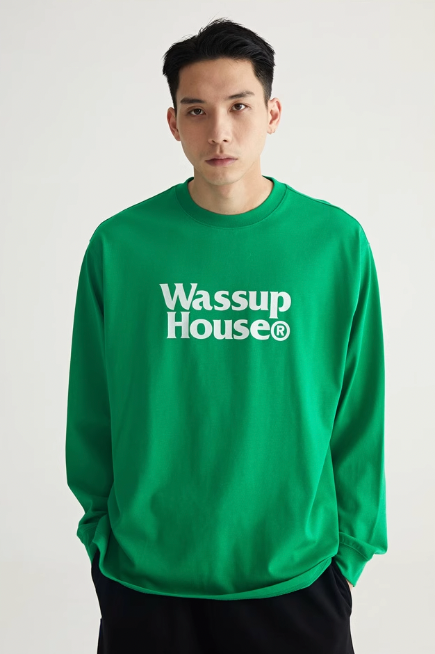 Wassup House Double Line Logo Long Sleeved Tee