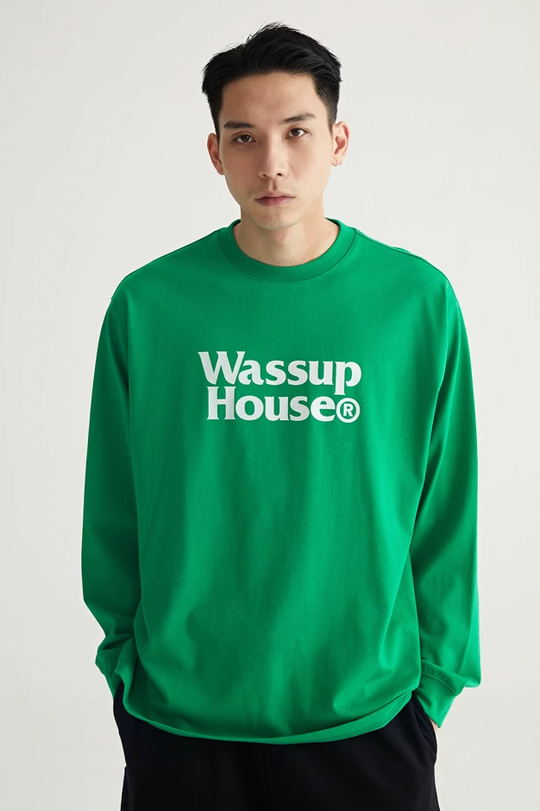 Wassup House Double Line Logo Long Sleeved Tee