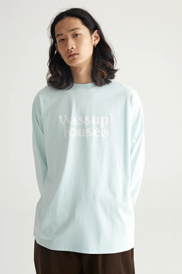 Wassup House Double Line Logo Long Sleeved Tee