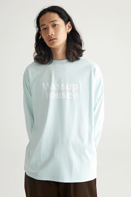 Wassup House Double Line Logo Long Sleeved Tee