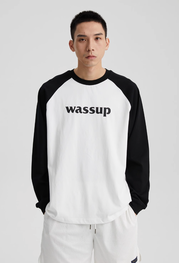 Wassup House Basic Logo Raglan Long Sleeved Tee