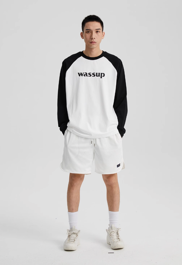 Wassup House Basic Logo Raglan Long Sleeved Tee