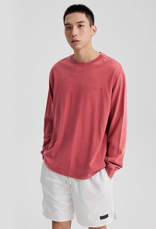 Wassup House Washed Faded Logo Long Sleeved Tee