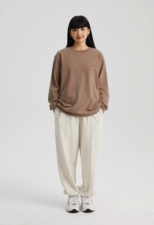 Wassup House Washed Faded Logo Long Sleeved Tee