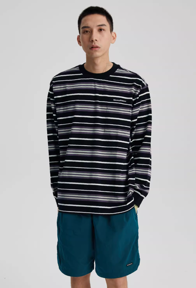 Wassup House Multi Color Striped Long Sleeved Tee