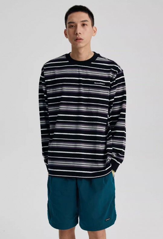 Wassup House Multi Color Striped Long Sleeved Tee