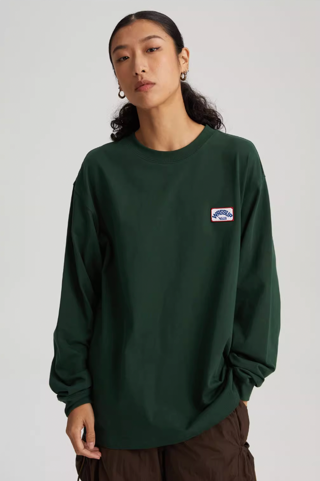 Wassup House Retro Logo Embroidery Chapter Long Sleeved Tee