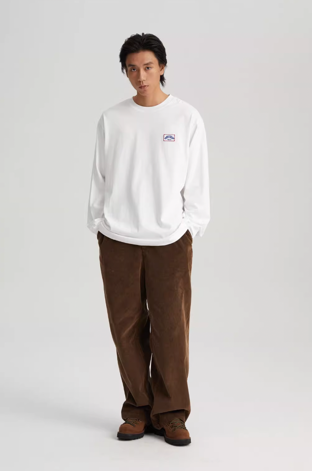 Wassup House Retro Logo Embroidery Chapter Long Sleeved Tee