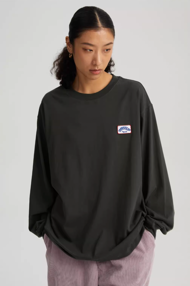 Wassup House Retro Logo Embroidery Chapter Long Sleeved Tee