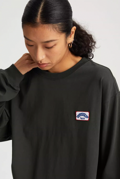 Wassup House Retro Logo Embroidery Chapter Long Sleeved Tee