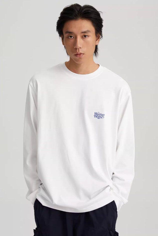 Wassup House Liner Font Logo Long Sleeved Tee