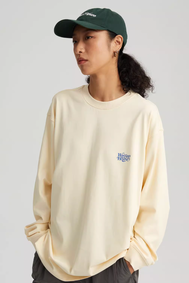 Wassup House Liner Font Logo Long Sleeved Tee