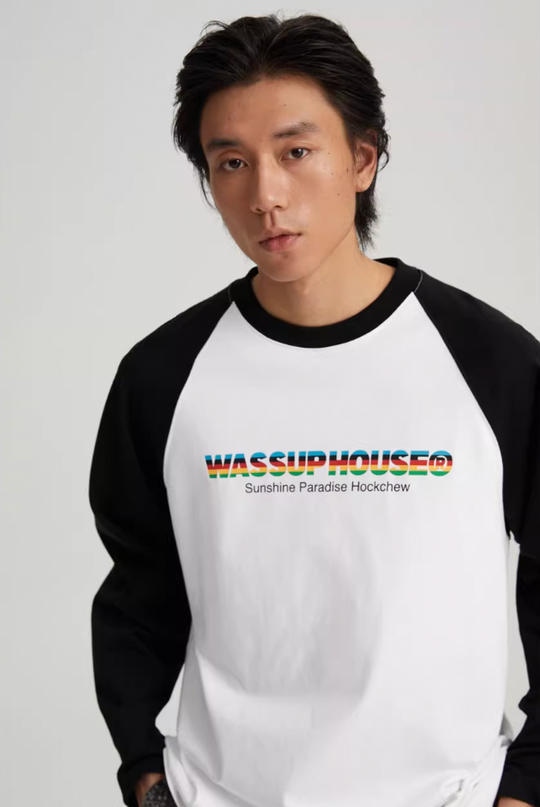 Wassup House Colorful Logo Raglan Long Sleeved Tee