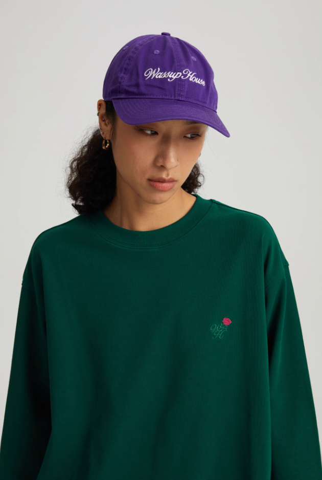 Wassup House Rose Embroidery Long Sleeved Tee