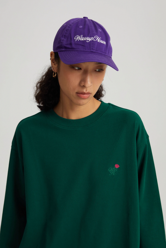 Wassup House Rose Embroidery Long Sleeved Tee