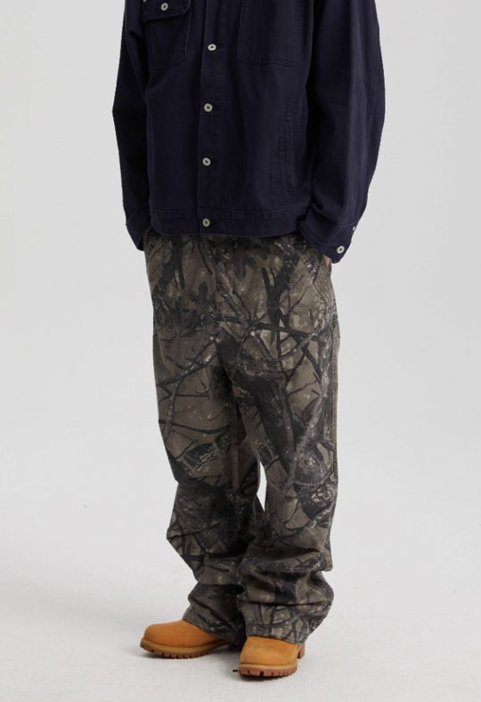 Wassup House Tree Camouflage Old Work Pants