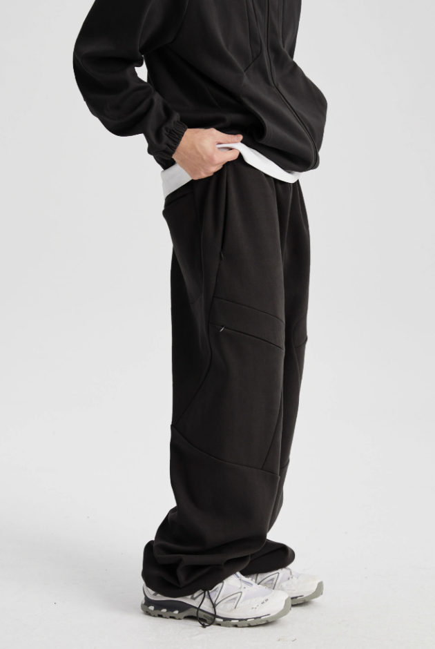 Wassup House Patchwork Deconstructed Zipper Sweat Pants