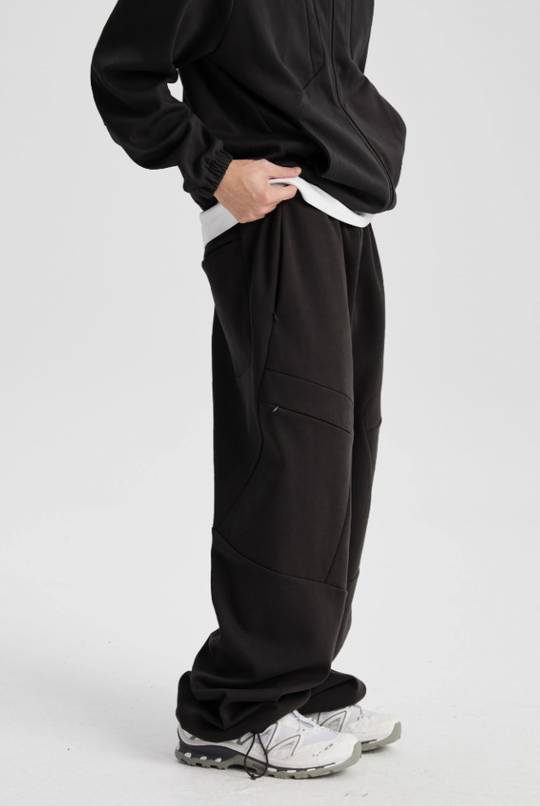 Wassup House Patchwork Deconstructed Zipper Sweat Pants