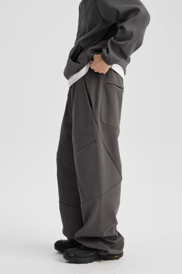 Wassup House Patchwork Deconstructed Zipper Sweat Pants