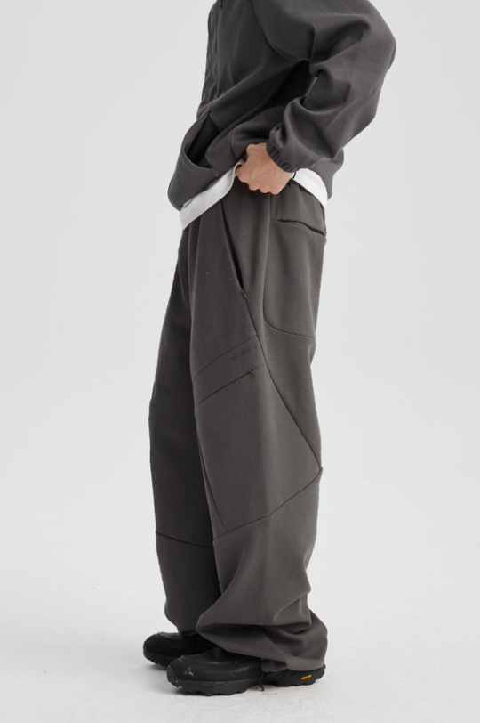 Wassup House Patchwork Deconstructed Zipper Sweat Pants