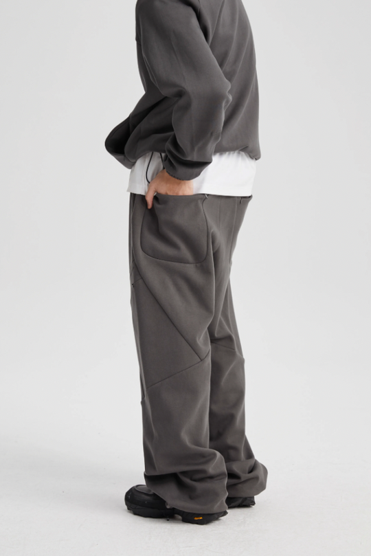 Wassup House Patchwork Deconstructed Zipper Sweat Pants