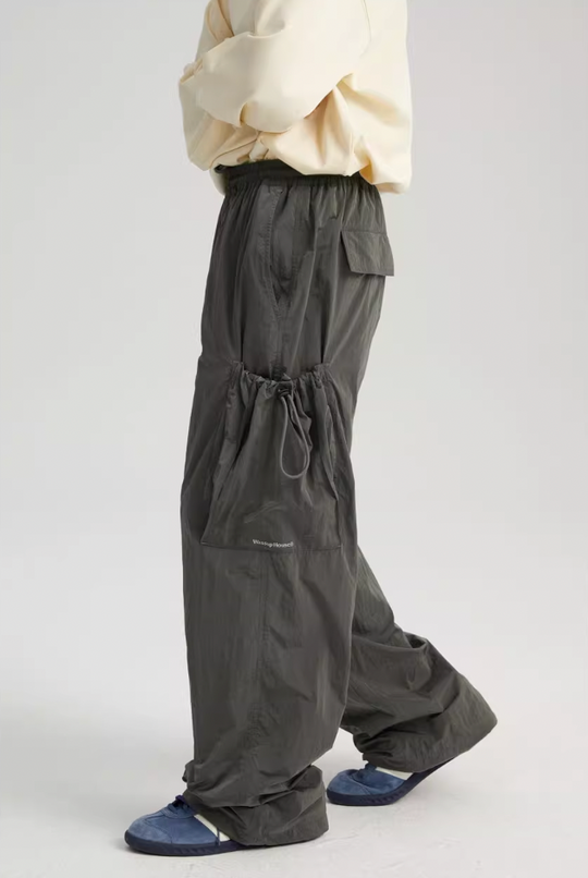 Wassup House Metallic Silk Large Pockets Work Pants