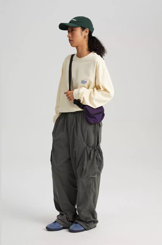 Wassup House Metallic Silk Large Pockets Work Pants