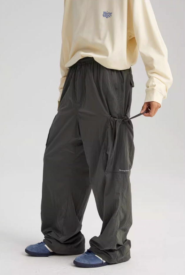 Wassup House Metallic Silk Large Pockets Work Pants