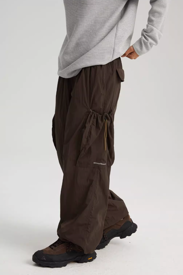 Wassup House Metallic Silk Large Pockets Work Pants