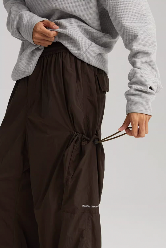 Wassup House Metallic Silk Large Pockets Work Pants