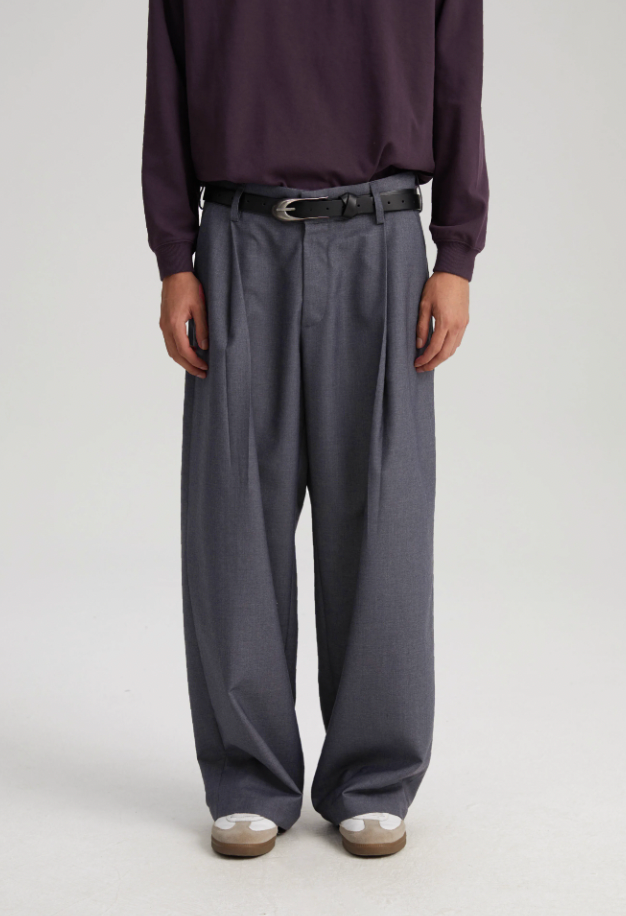 Wassup House Loose Pleated Suit Pants