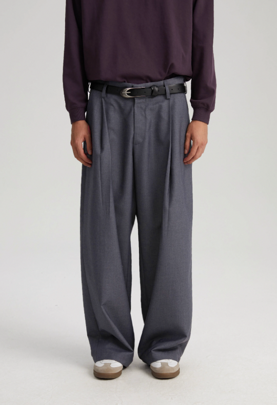 Wassup House Loose Pleated Suit Pants