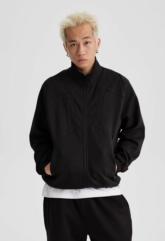 Wassup House Patchwork Deconstruction Zipper Sweater Jacket