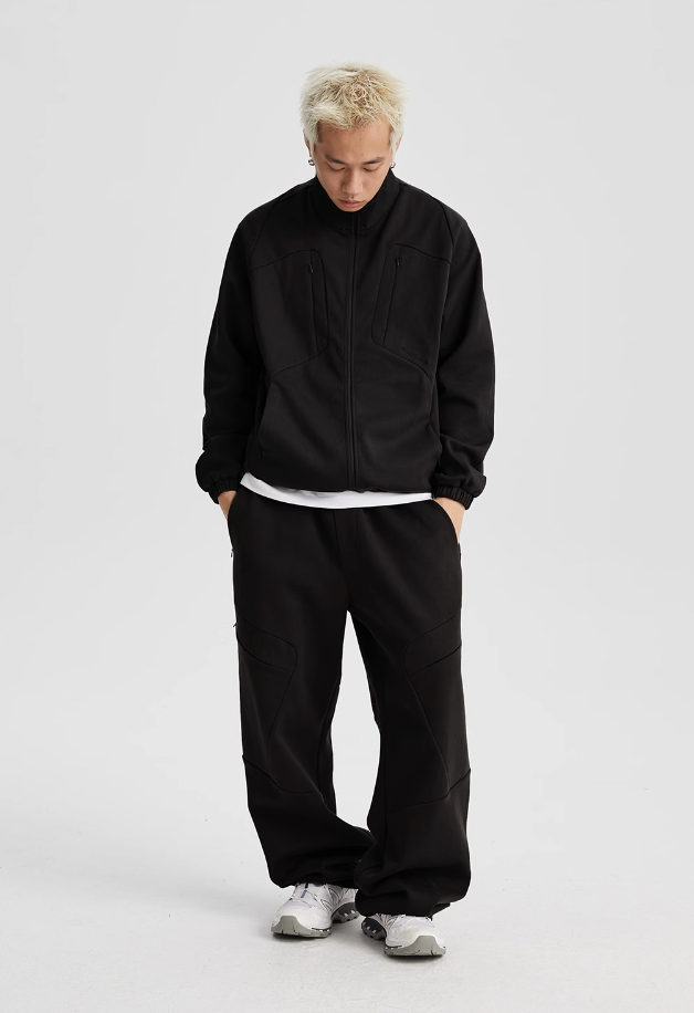 Wassup House Patchwork Deconstruction Zipper Sweater Jacket