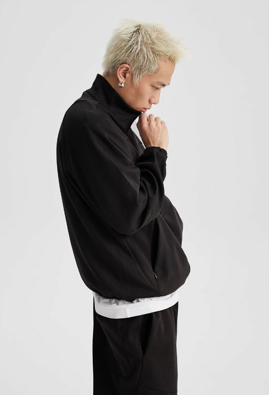 Wassup House Patchwork Deconstruction Zipper Sweater Jacket