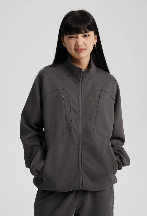 Wassup House Patchwork Deconstruction Zipper Sweater Jacket