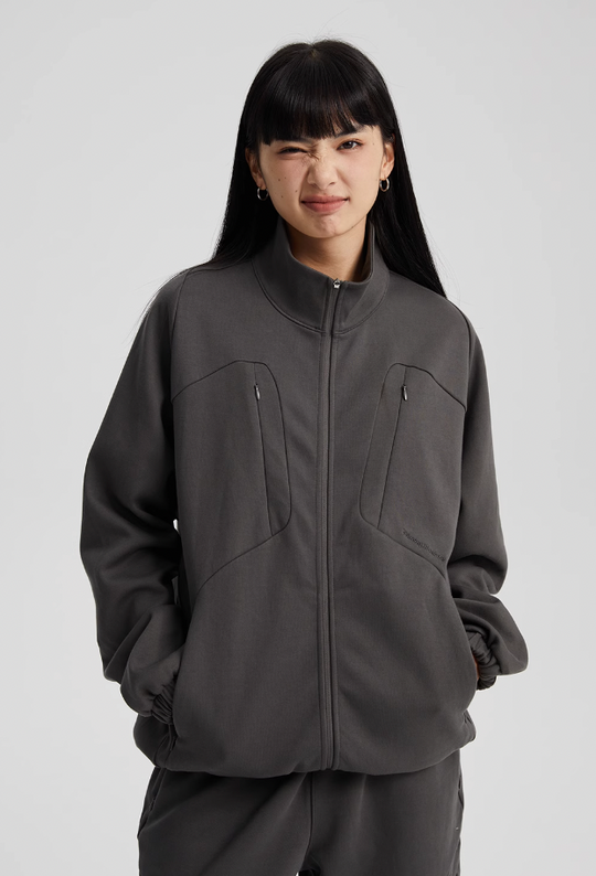 Wassup House Patchwork Deconstruction Zipper Sweater Jacket