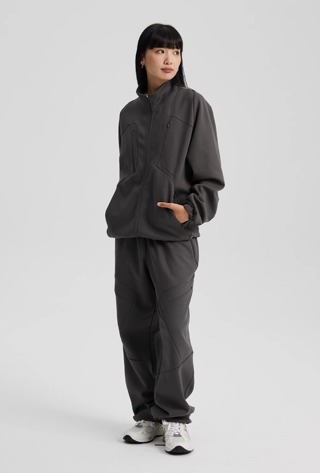 Wassup House Patchwork Deconstruction Zipper Sweater Jacket