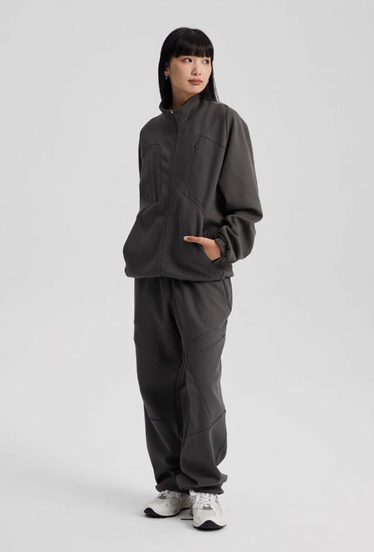 Wassup House Patchwork Deconstruction Zipper Sweater Jacket