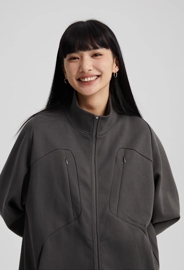 Wassup House Patchwork Deconstruction Zipper Sweater Jacket