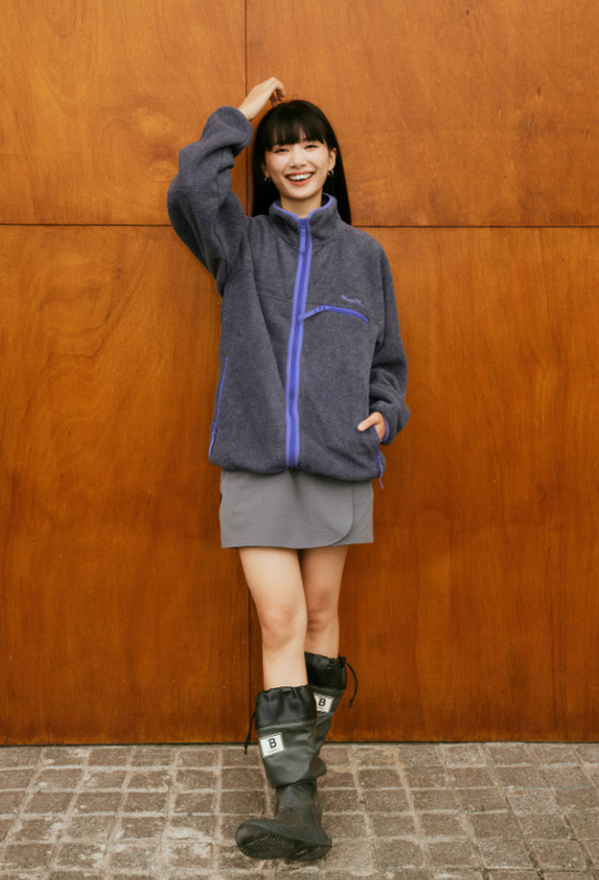 Wassup House Contrasting Edge Zipper Fleece Jacket