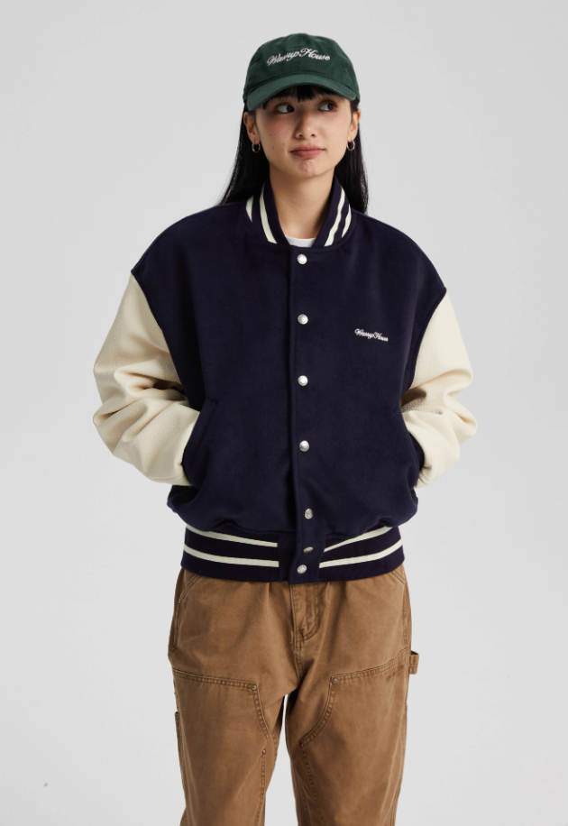 Wassup House Color Blocking Baseball Jacket