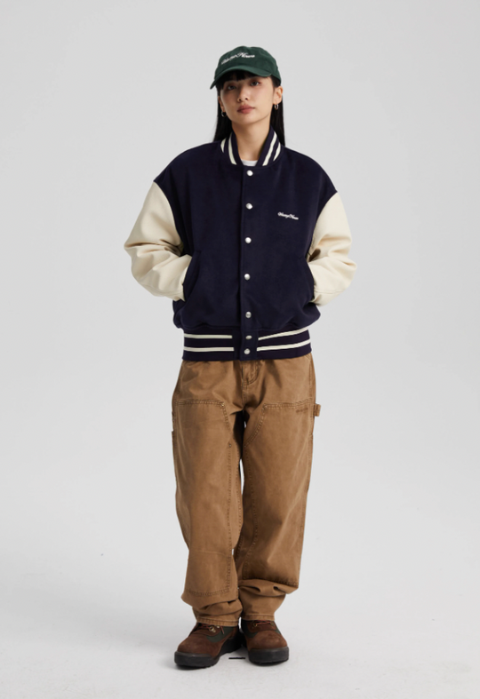 Wassup House Color Blocking Baseball Jacket