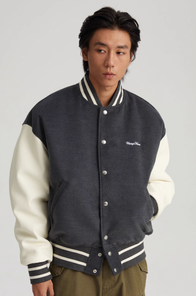 Wassup House Color Blocking Baseball Jacket