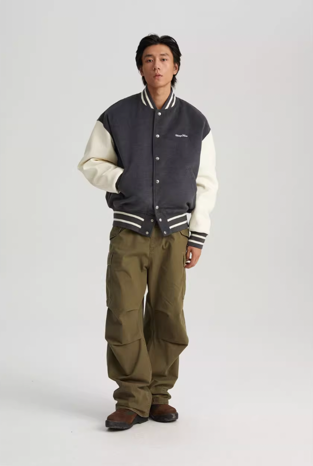 Wassup House Color Blocking Baseball Jacket