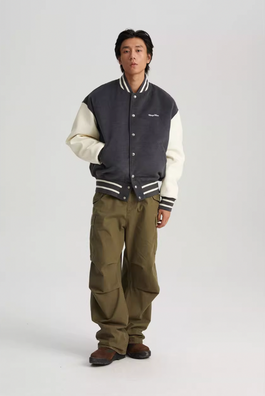 Wassup House Color Blocking Baseball Jacket