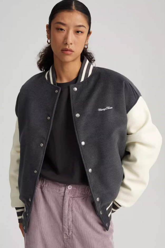 Wassup House Color Blocking Baseball Jacket